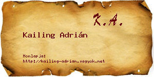 Kailing Adrián névjegykártya