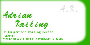 adrian kailing business card